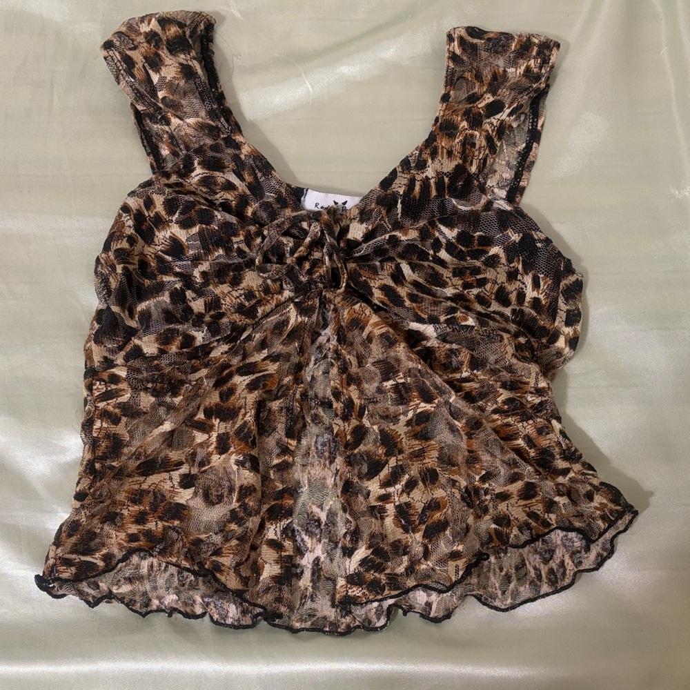 Leopard Print Sleeveless Top y2k